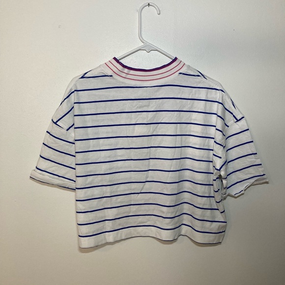 NWT Quicksilver 90’s Crop SS Stripe Top. Size Medium - Picture 3 of 3